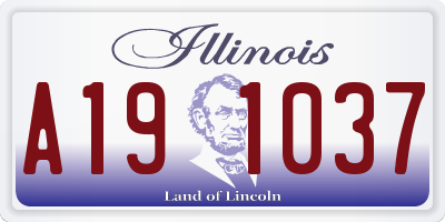 IL license plate A191037