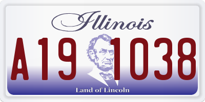 IL license plate A191038