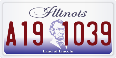IL license plate A191039