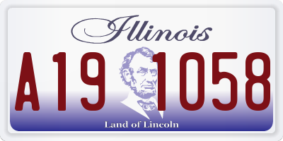 IL license plate A191058