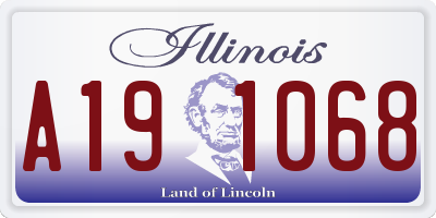 IL license plate A191068