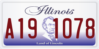IL license plate A191078