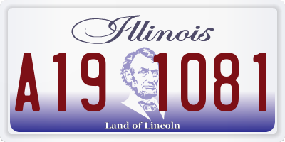 IL license plate A191081