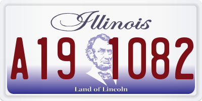 IL license plate A191082