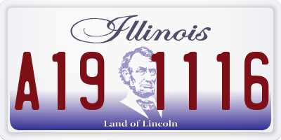 IL license plate A191116