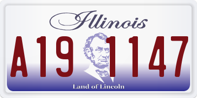 IL license plate A191147