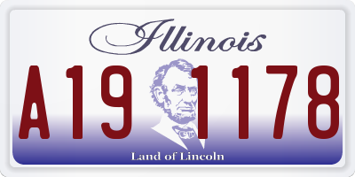 IL license plate A191178