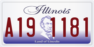 IL license plate A191181