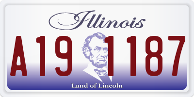 IL license plate A191187