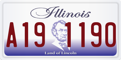 IL license plate A191190