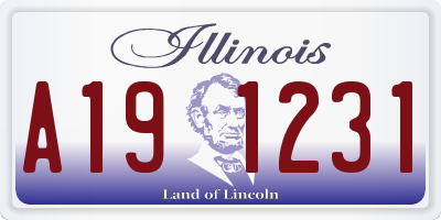 IL license plate A191231
