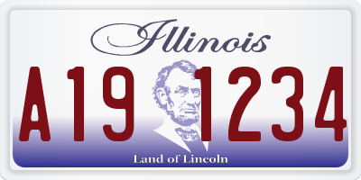 IL license plate A191234