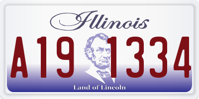 IL license plate A191334