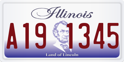 IL license plate A191345