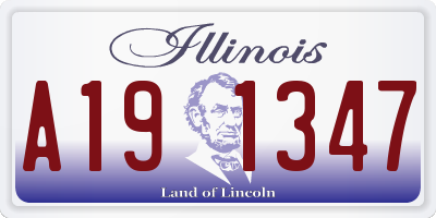 IL license plate A191347