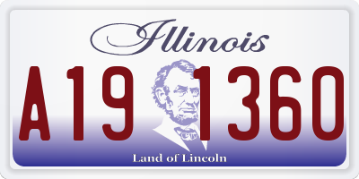 IL license plate A191360
