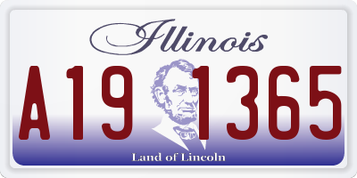 IL license plate A191365