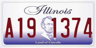 IL license plate A191374