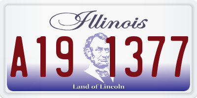 IL license plate A191377