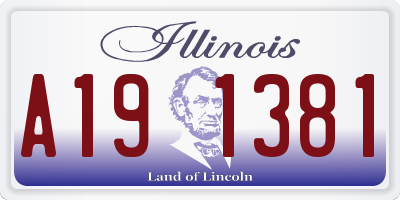 IL license plate A191381