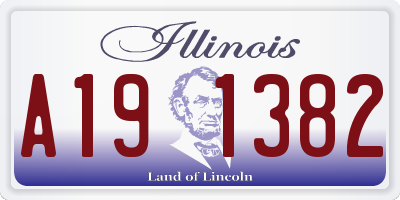 IL license plate A191382