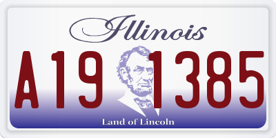IL license plate A191385