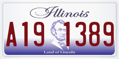 IL license plate A191389