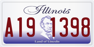 IL license plate A191398