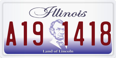 IL license plate A191418