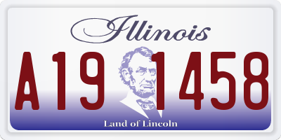 IL license plate A191458