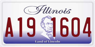 IL license plate A191604