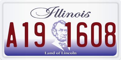 IL license plate A191608