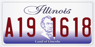 IL license plate A191618