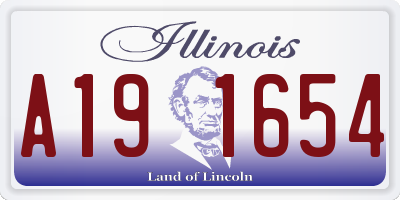 IL license plate A191654