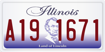 IL license plate A191671