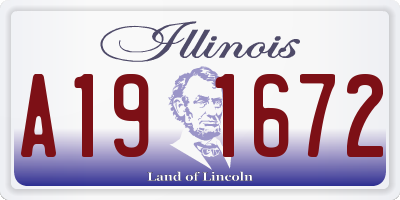 IL license plate A191672