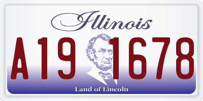 IL license plate A191678