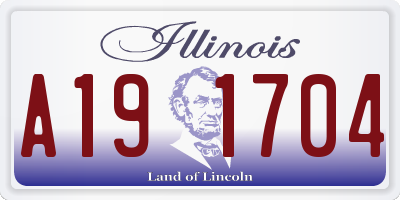 IL license plate A191704