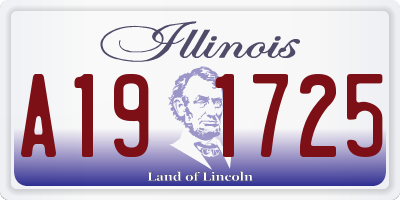 IL license plate A191725