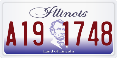 IL license plate A191748