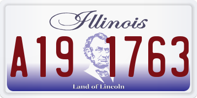 IL license plate A191763
