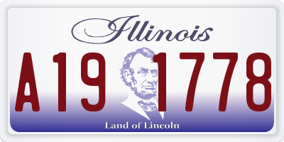 IL license plate A191778