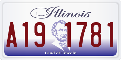 IL license plate A191781