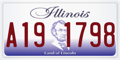 IL license plate A191798