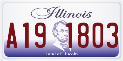 IL license plate A191803