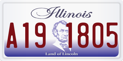 IL license plate A191805