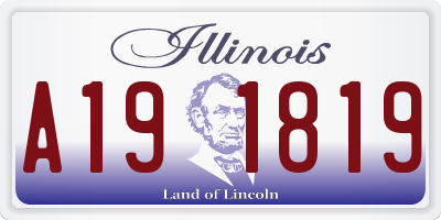 IL license plate A191819