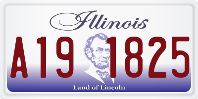 IL license plate A191825