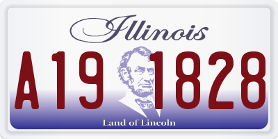IL license plate A191828