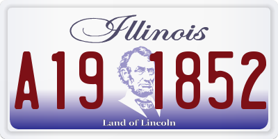 IL license plate A191852
